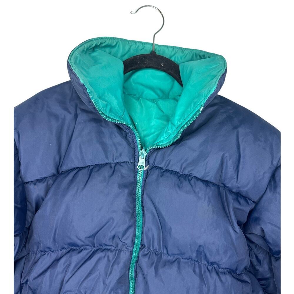 Columbia Vintage Whirlibird Reversible Puffer Jacket Men's Small Blue Feather - Picture 1 of 8